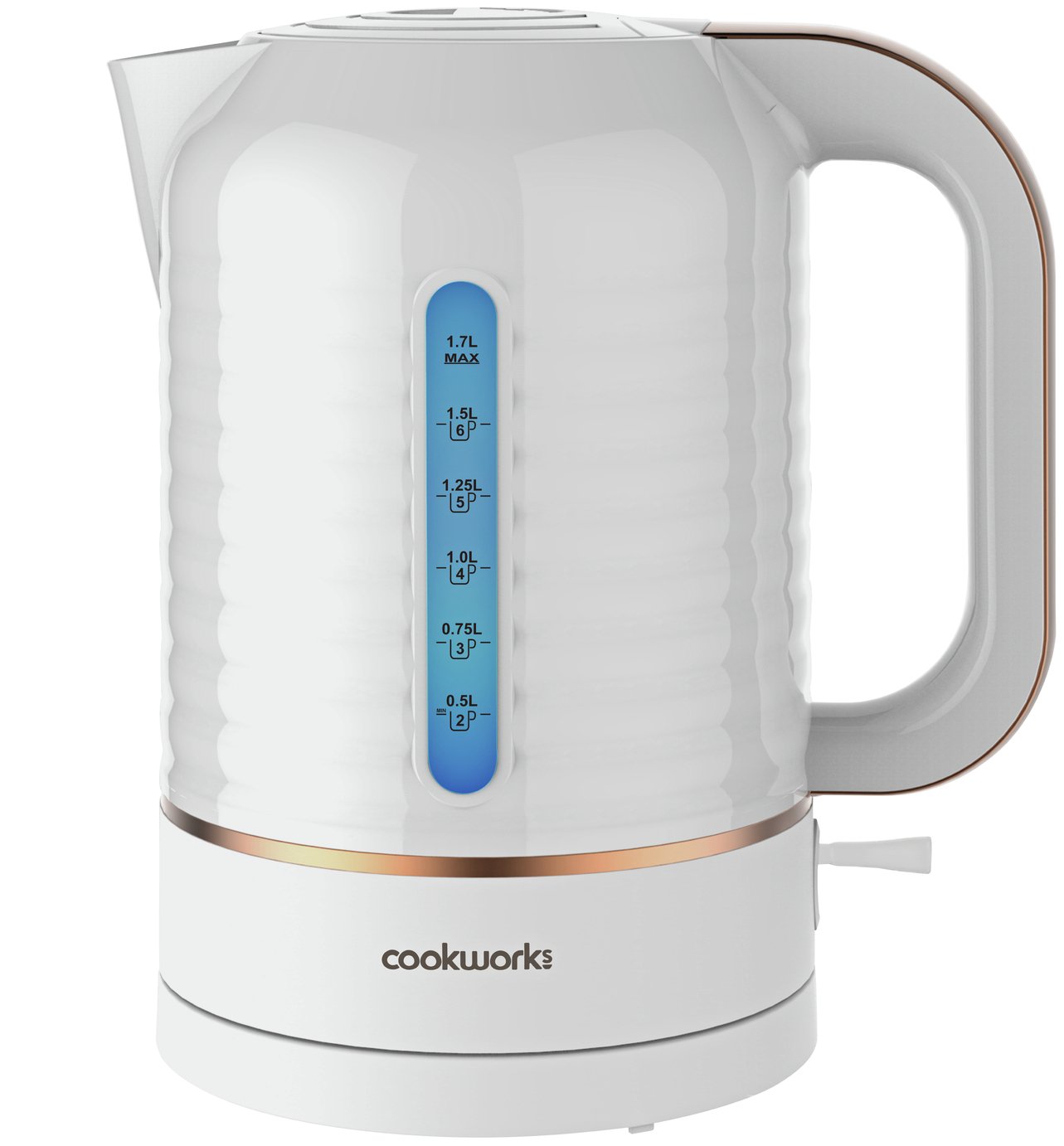 Cookworks Horizon Stripe Kettle - White