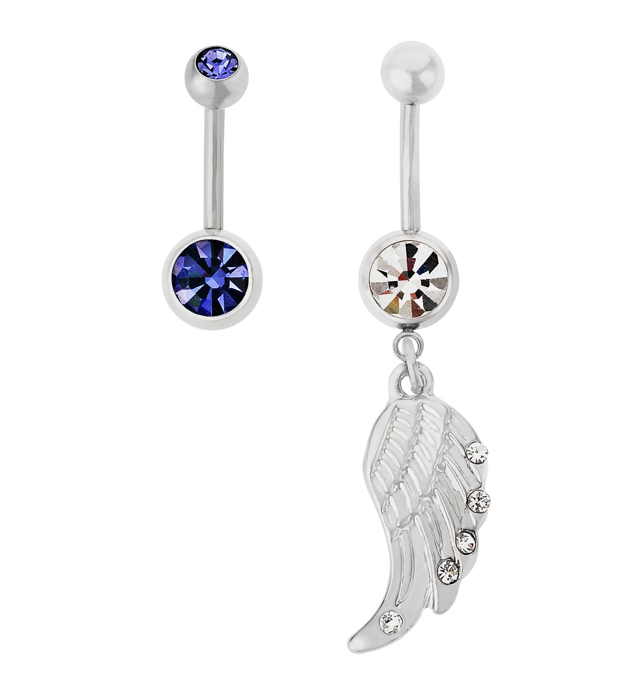 State of Mine Steel Purple Crystal Belly Bars - Set of 2