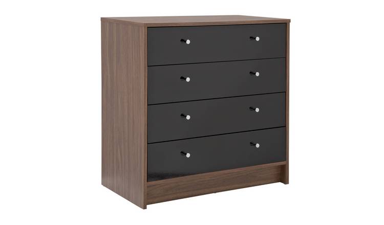 Buy Argos Home Malibu 4 Drawer Wide Chest Black Gloss