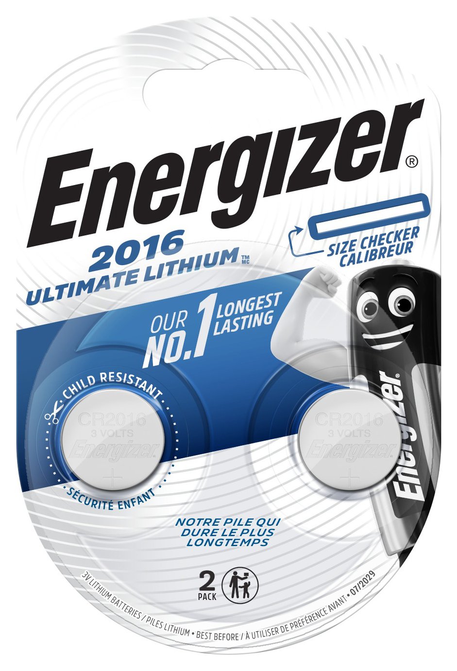 Energizer Ultimate Lithium 2016 Batteries - Pack of 2