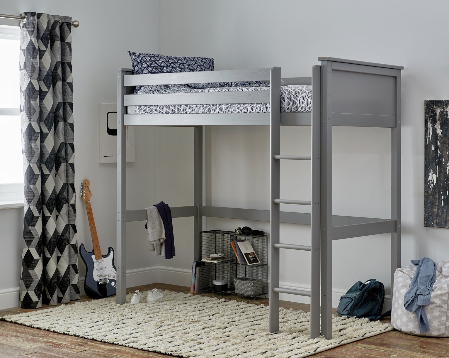 Habitat Brooklyn High Sleeper Bed Frame - Grey
