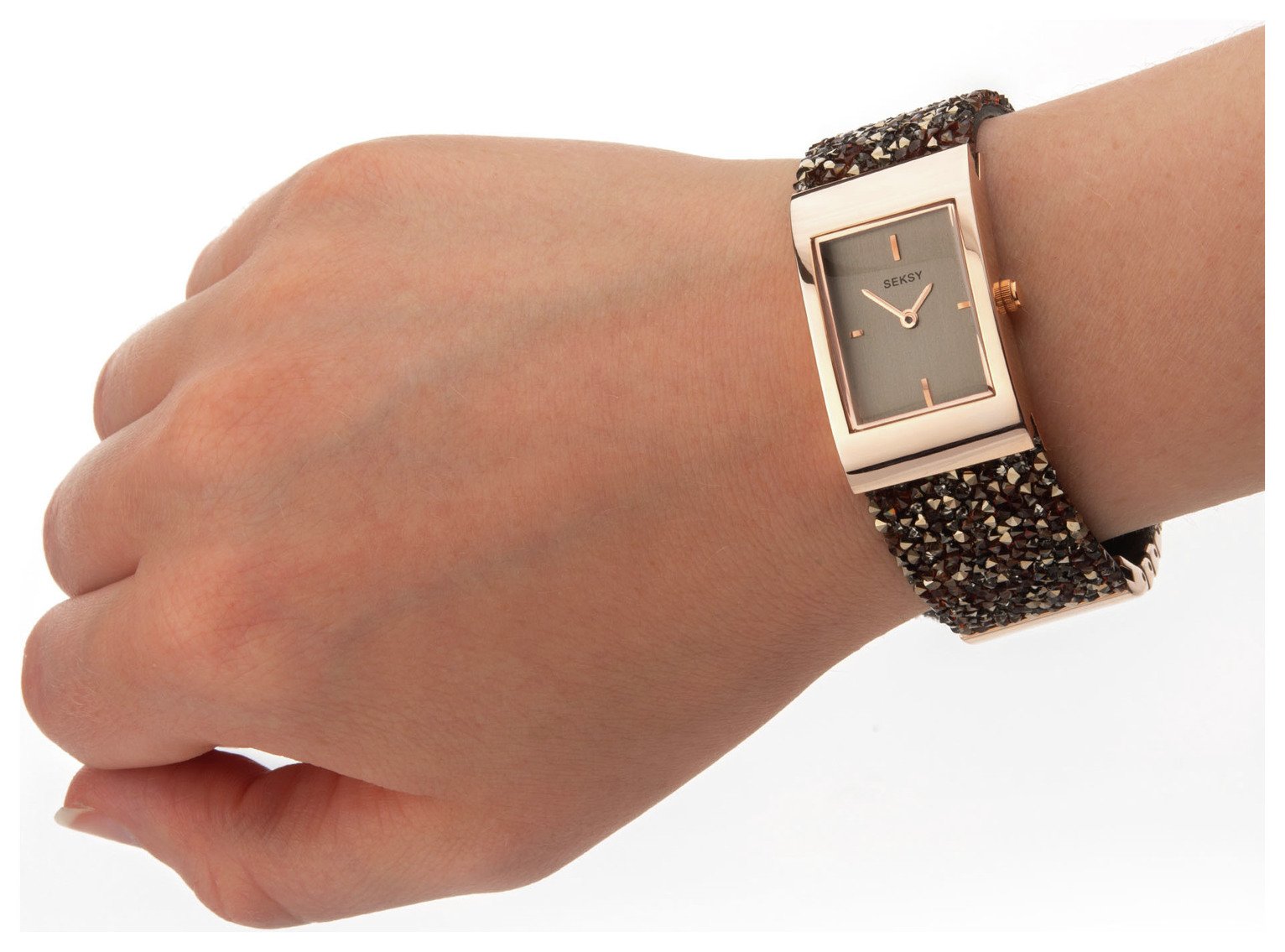 Seksy Rocks Ladies' Swarovski Crystal Set Strap Watch Reviews