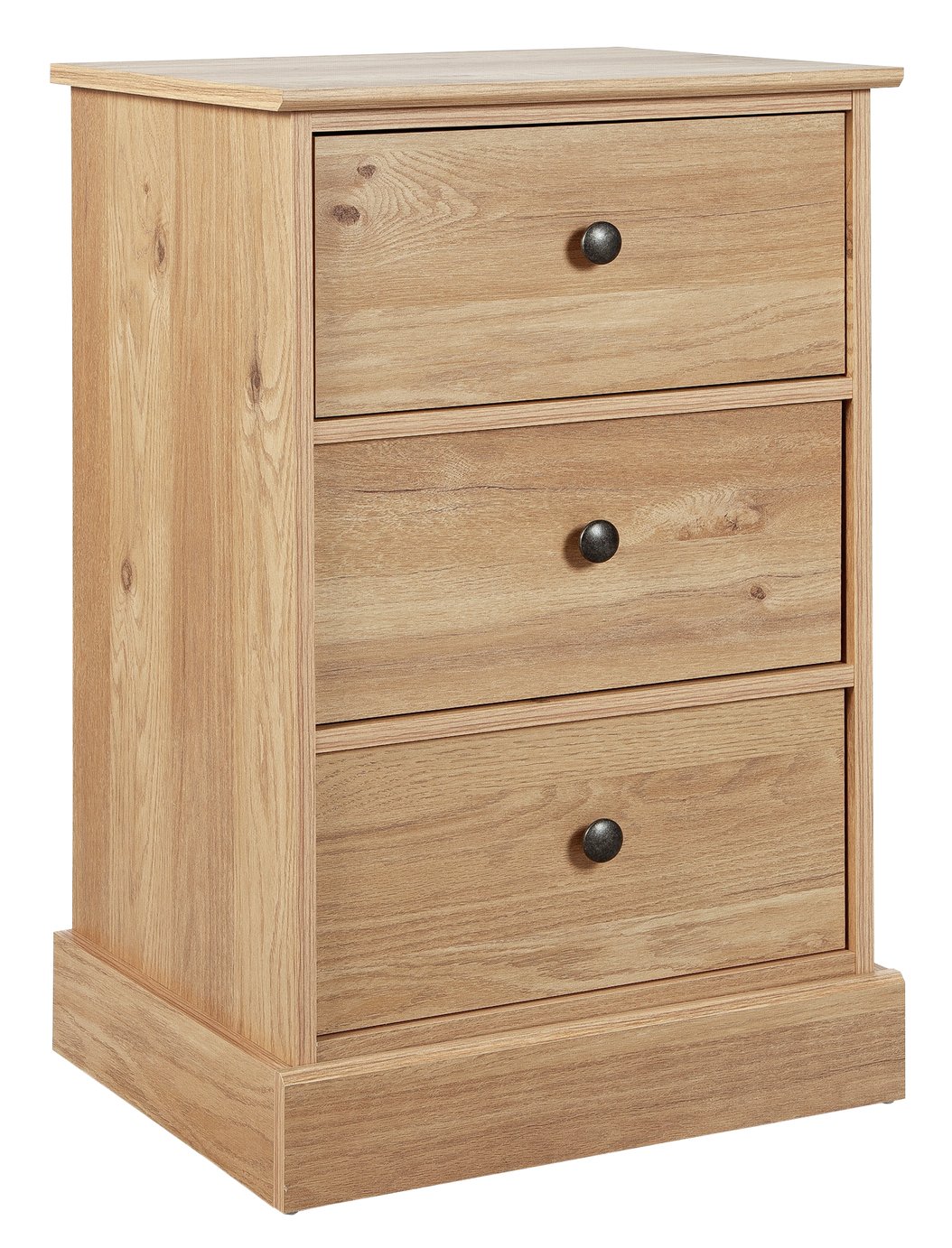 Argos Home Kensington 3 Drawer Bedside Table - Oak Effect