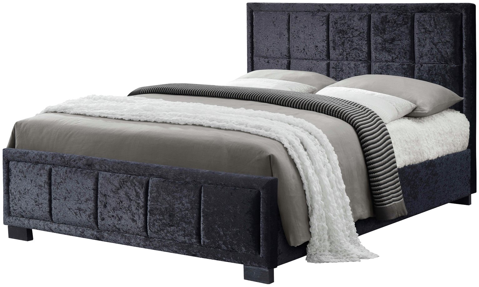 Birlea Hannover Black Velvet Double Bed Frame at Argos Reviews