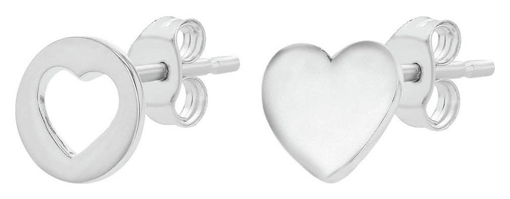 Revere Sterling Silver Cut Out Heart Stud Earrings