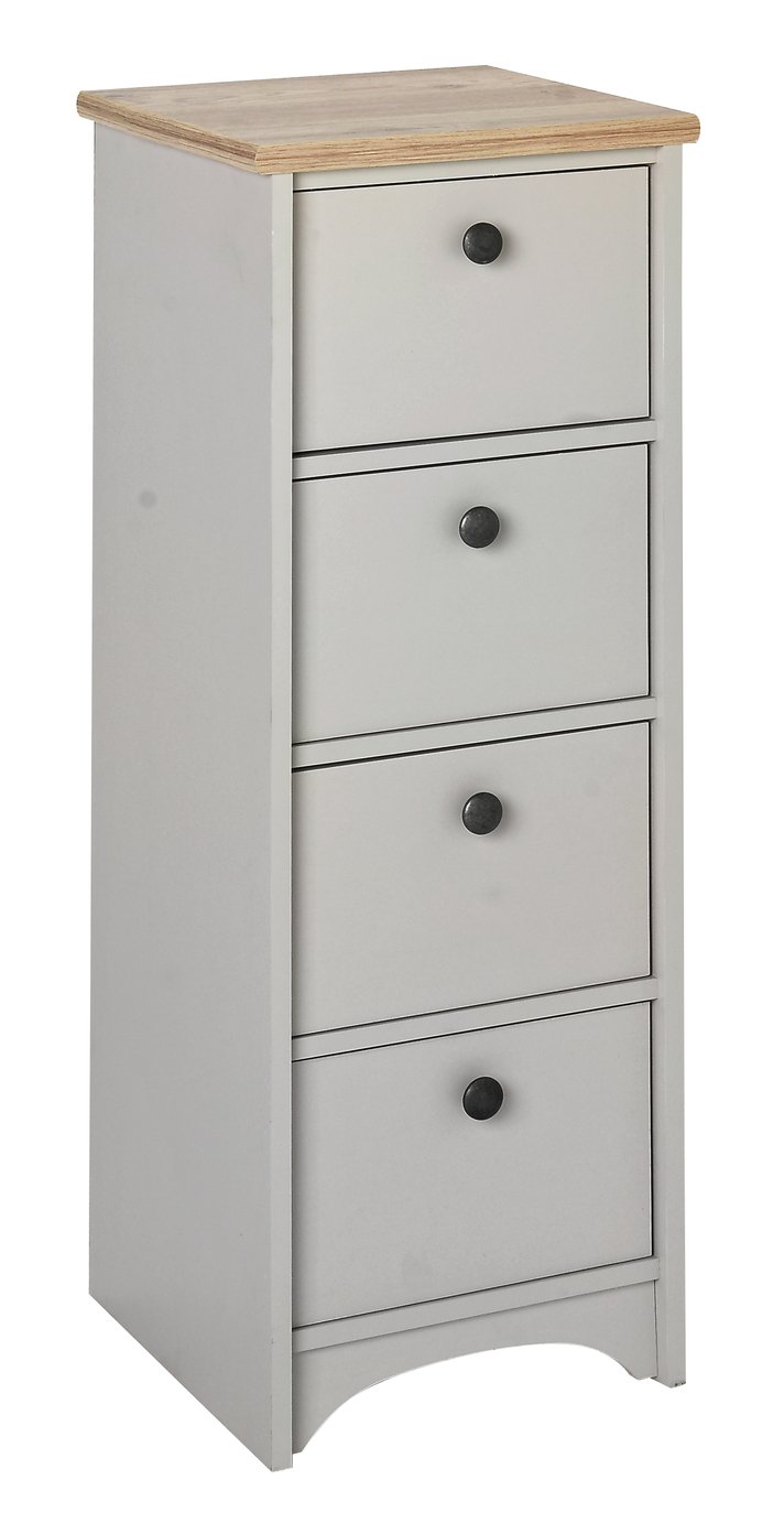 Argos Home Baltimore Slim Hall 4 Drawer Unit - Wood Effect