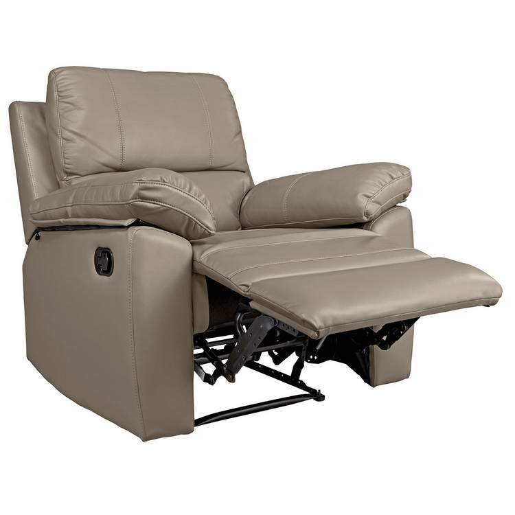 Argos Home Toby Faux Leather Manual Recliner Chair - Grey 0