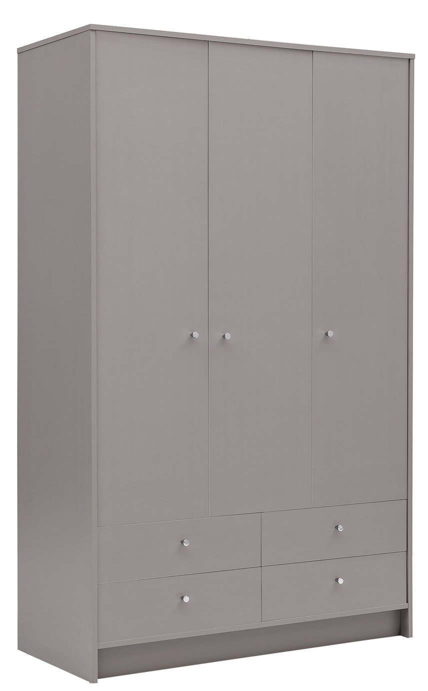 Argos Home Malibu 3 Door 4 Drawer Wardrobe - Grey