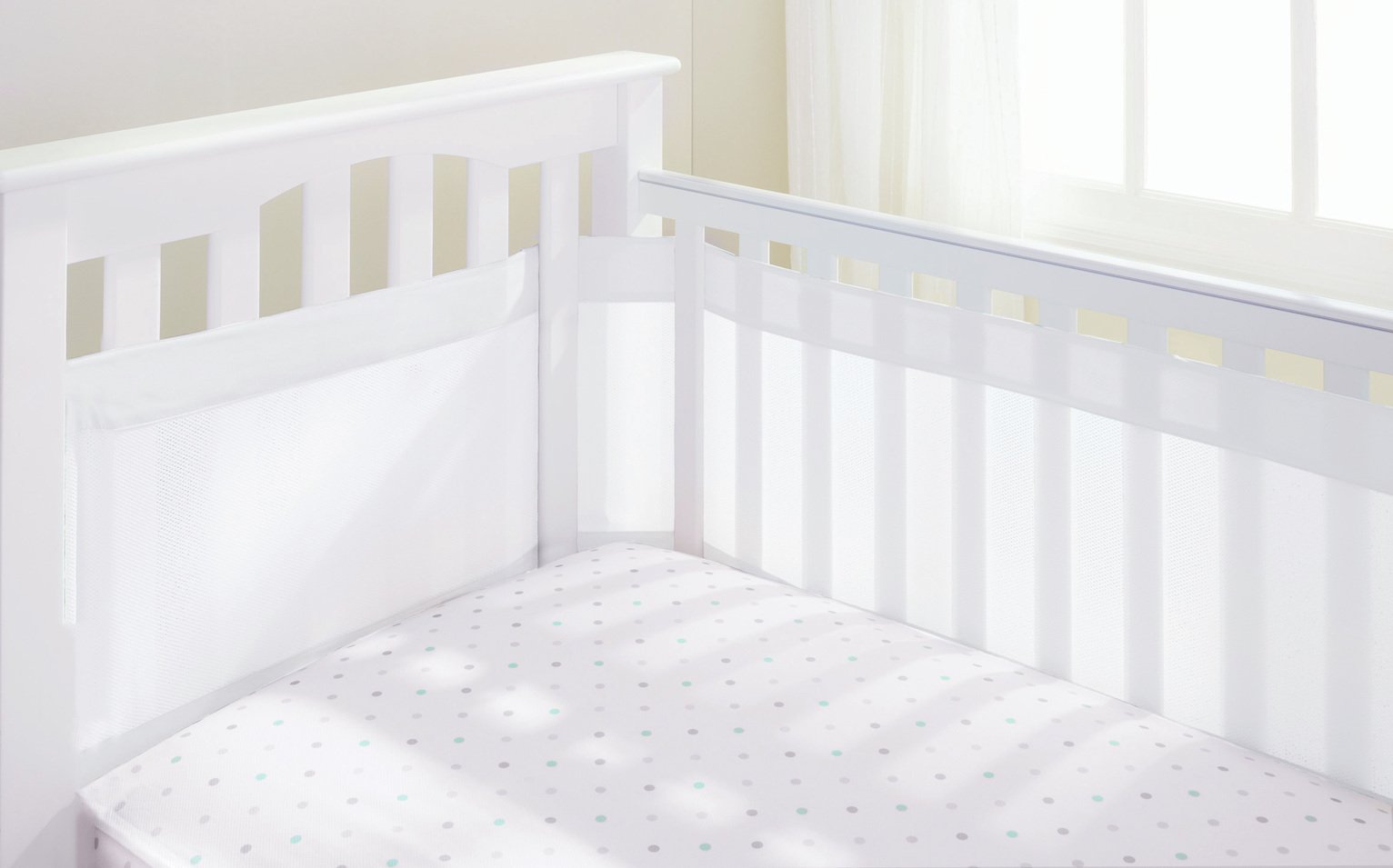 BreathableBaby 4 Sided Airflow Cot Liner - White