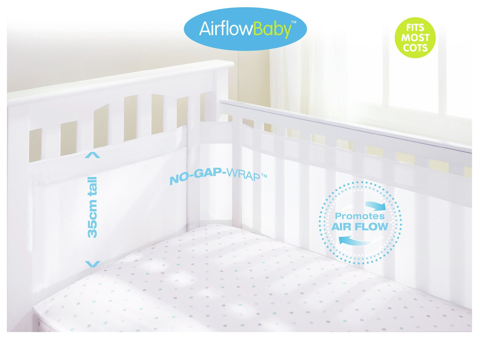 argos breathable cot bumper