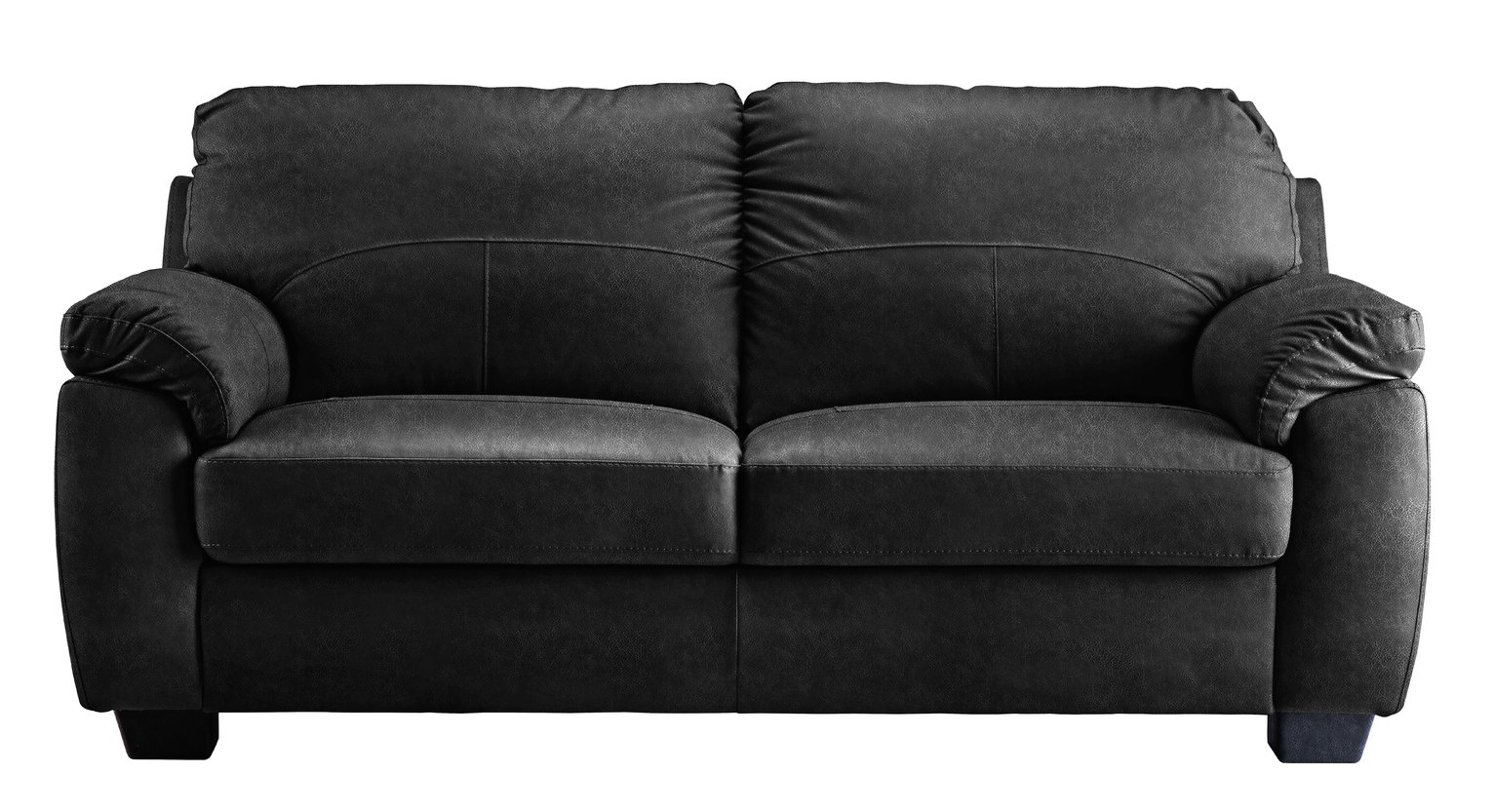 Argos Home Logan 3 Seater Bonded Leather Sofa - Black