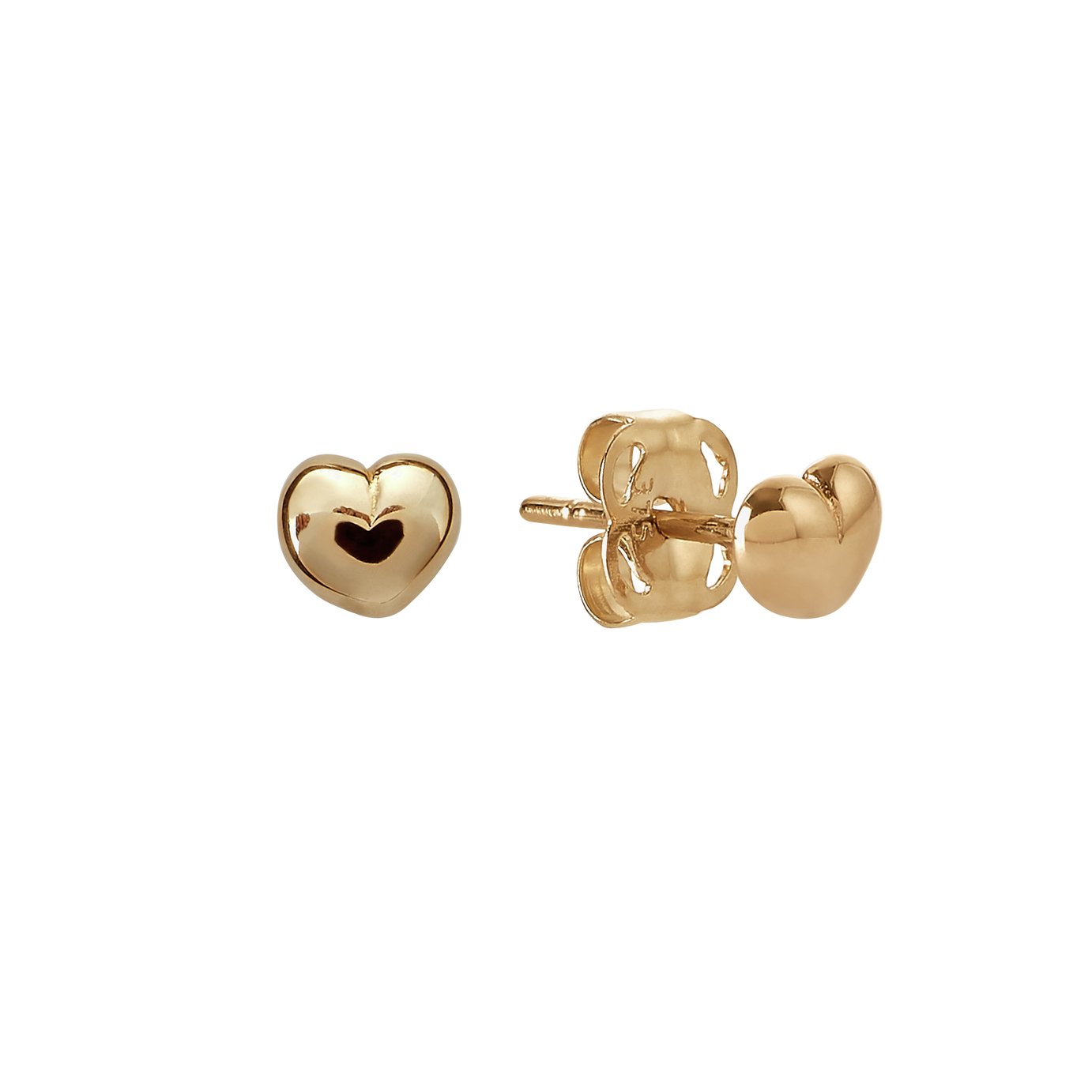 Revere Kid's 9ct Yellow Gold Heart Stud Earrings