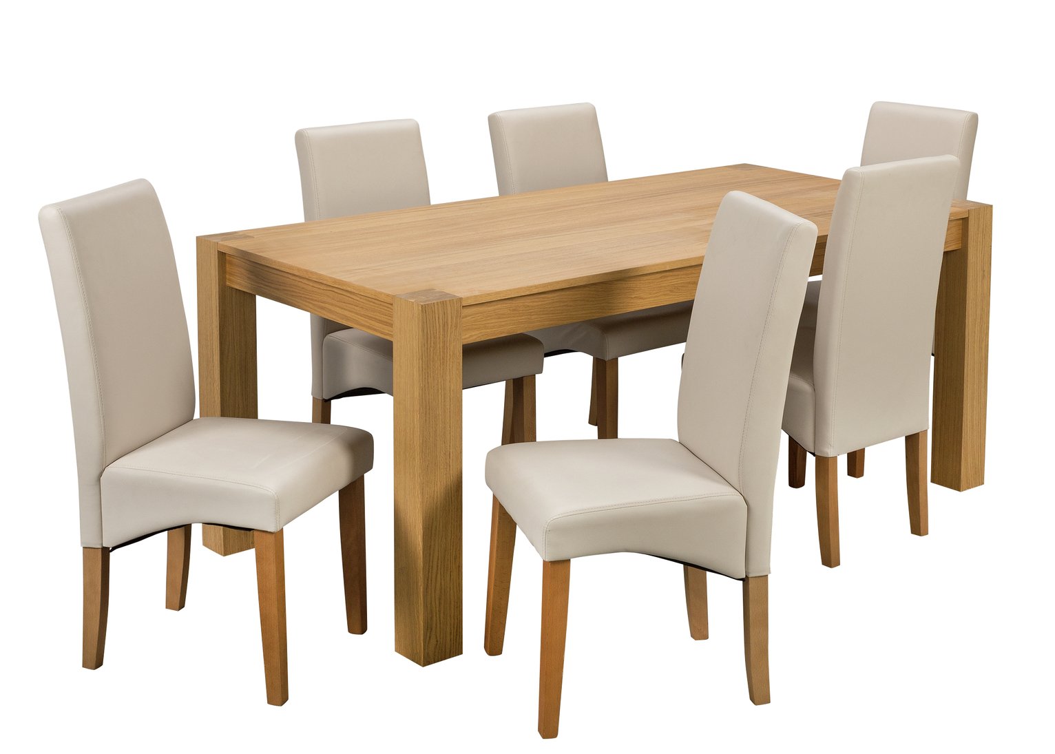 Argos Home Alston Oak Veneer Table and 6 Chairs - Cream