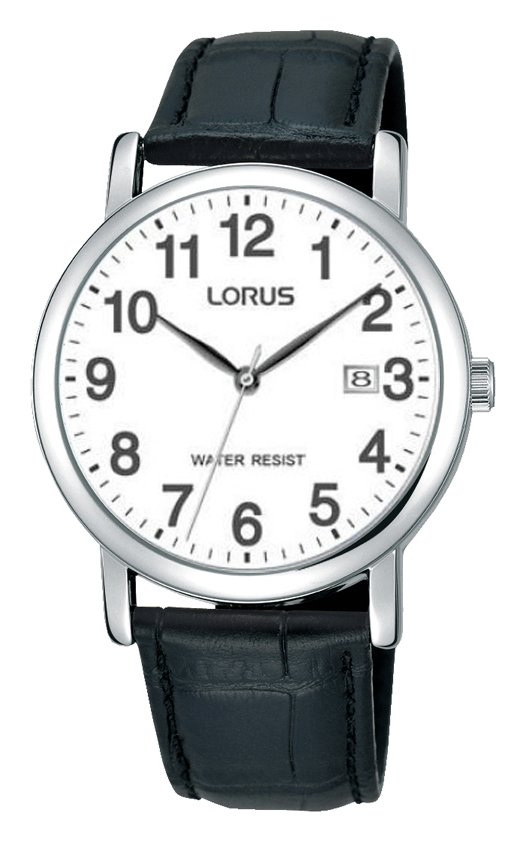 Lorus Men's Black Crocodile Effect Leather Strap Watch Reviews