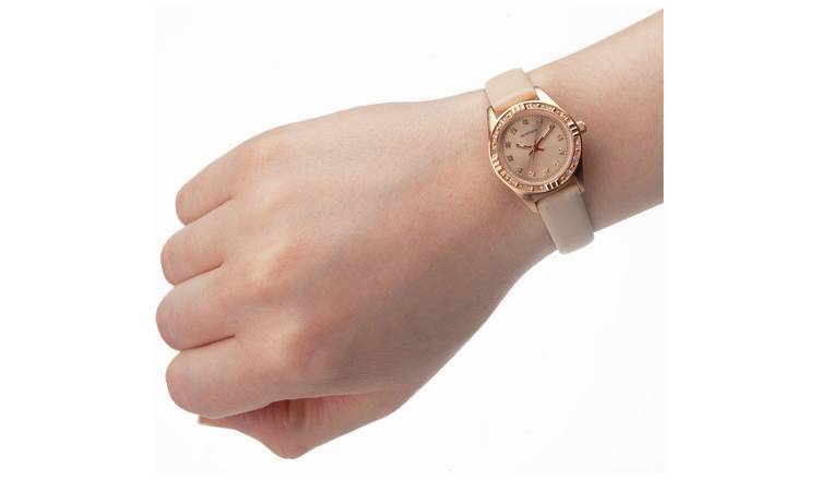 Sekonda Ladies Rose Gold Plated Stone Set Nude Strap Watch