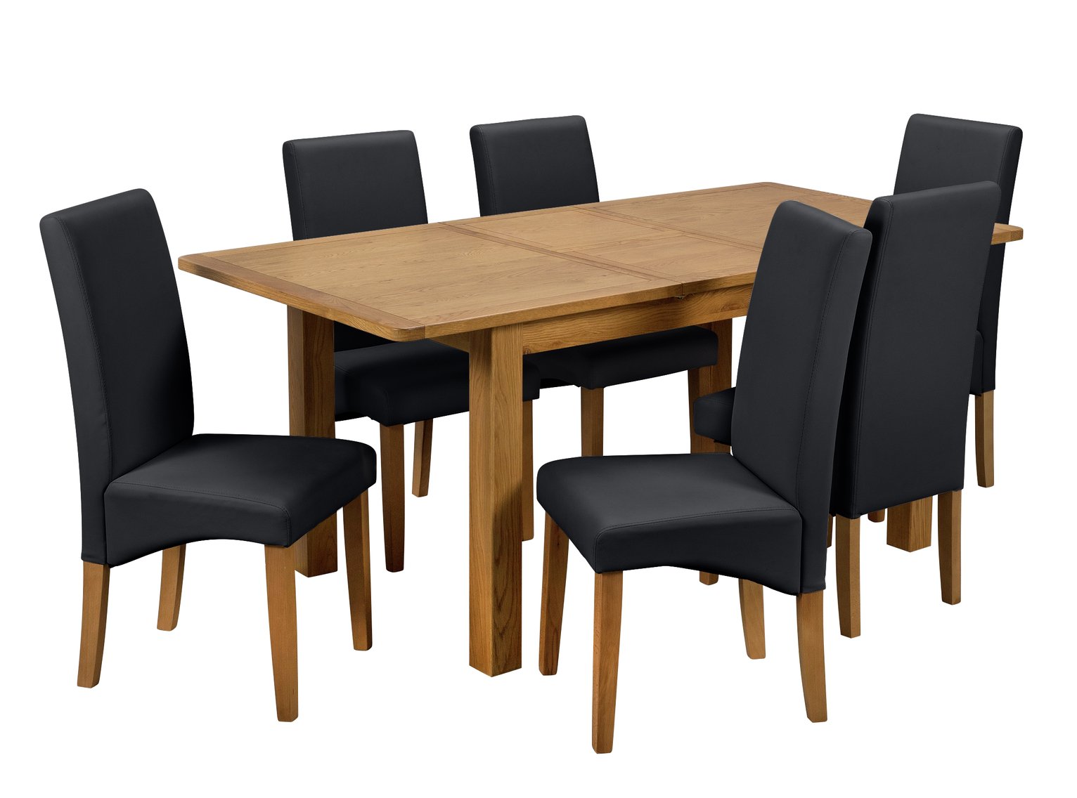 Argos Home Ashwell Extendable XL Table and 6 Chairs - Black