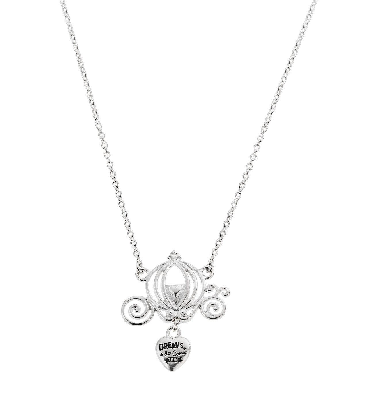 Disney Cinderella Sterling Silver Coach Necklace