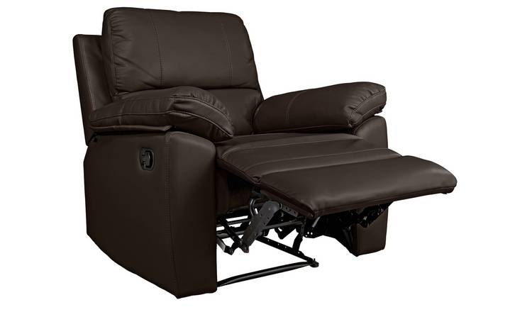 Argos Home Toby Faux Leather Manual Recline Chair -Chocolate
