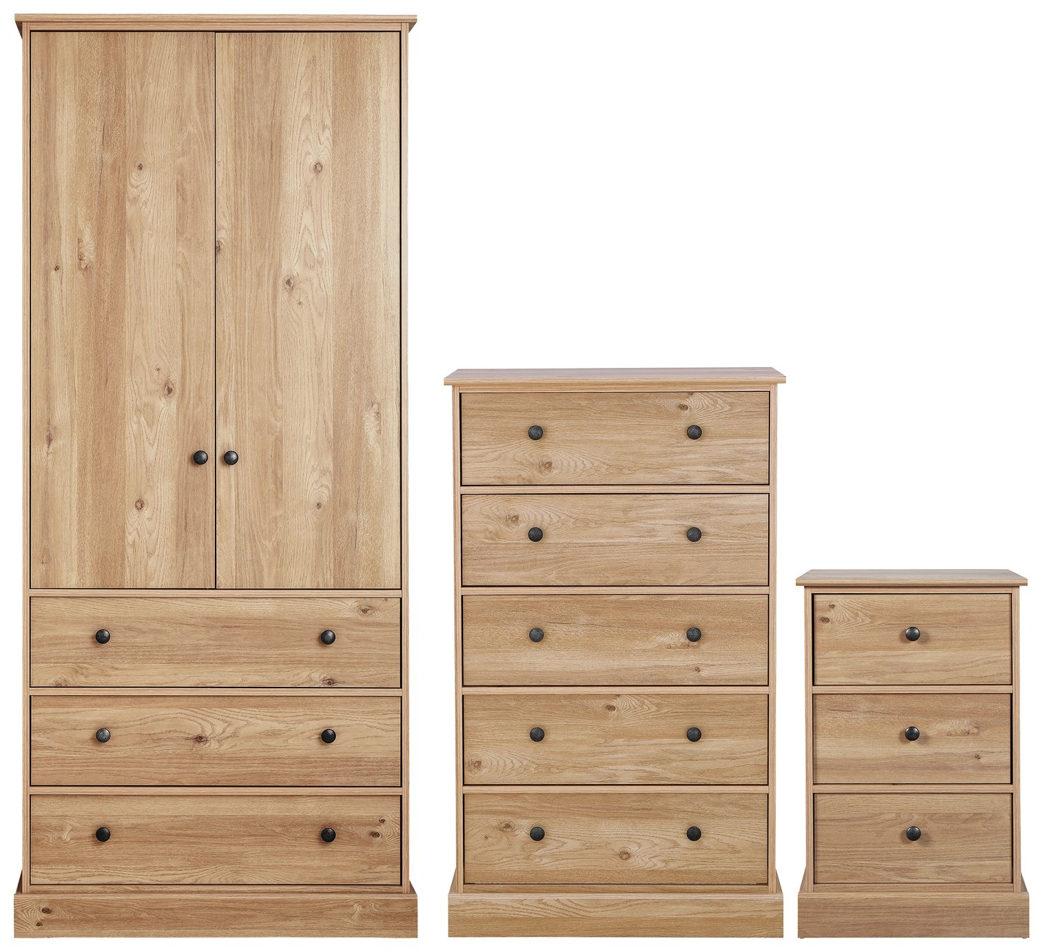 Argos Home Kensington 3 Piece Wardrobe Set - Oak Veneer