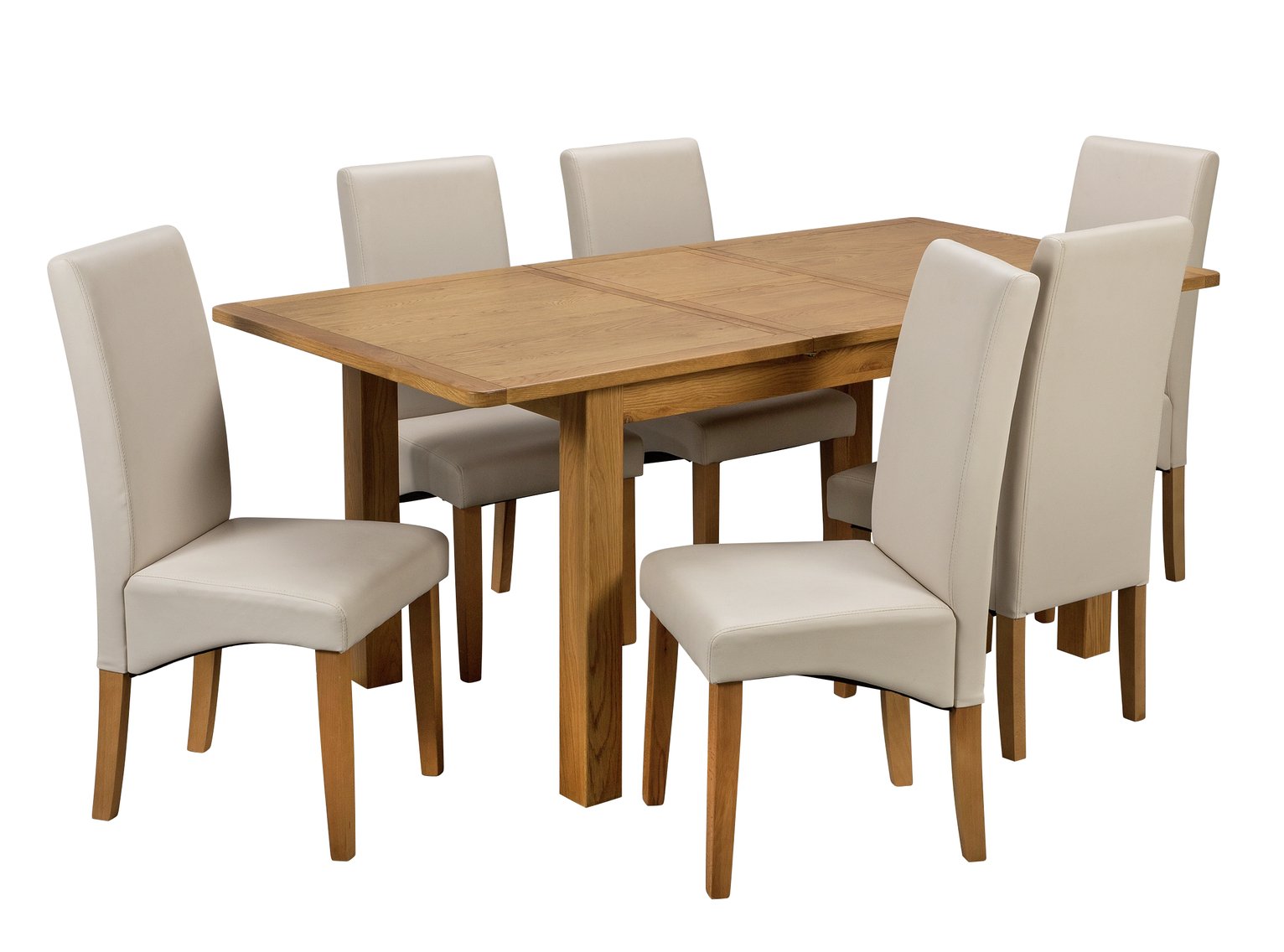 Argos Home Ashwell Extendable XL Table and 6 Chairs - Cream