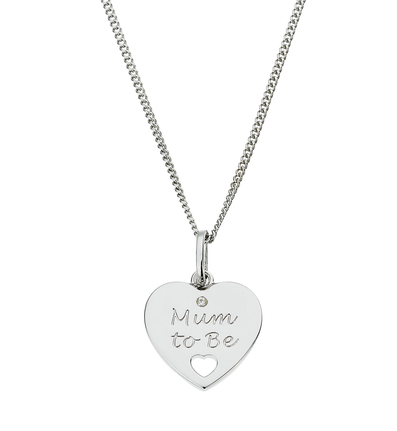 Moon & Back Silver 'Mum to Be' Pendant 18 Inch Necklace