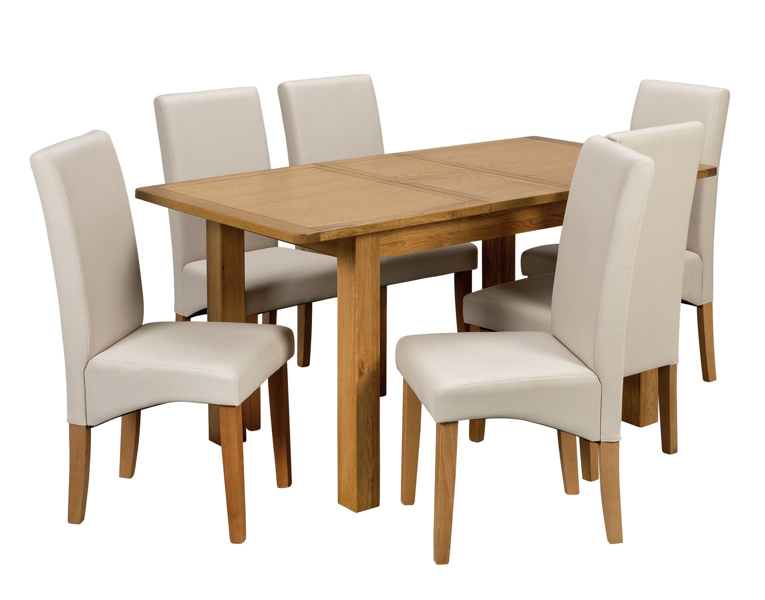 Argos Home Ashwell Extendable Table and 6 Chairs - Cream