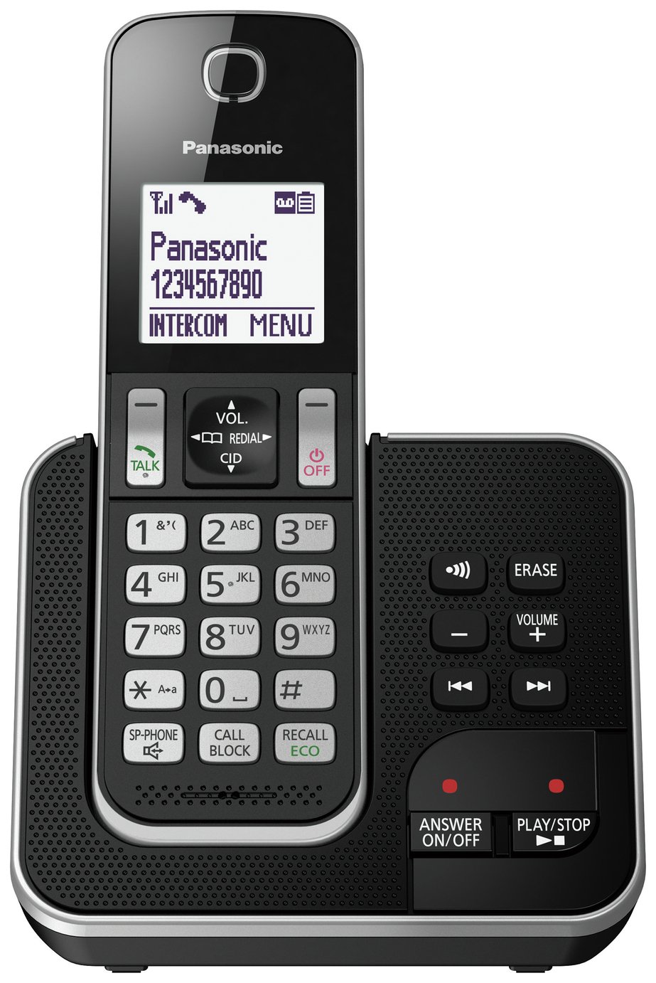 Panasonic KX-TGD620 Cordless Phone w/ Answer Machine-Single