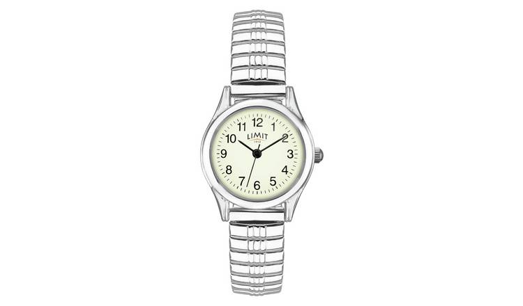 Limit Ladies Glow Dial Silver Coloured Expander Watch 