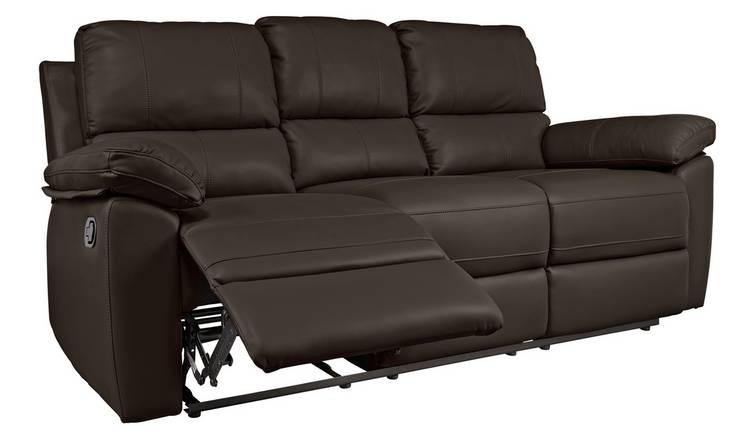 Brown 3 deals seater recliner sofa