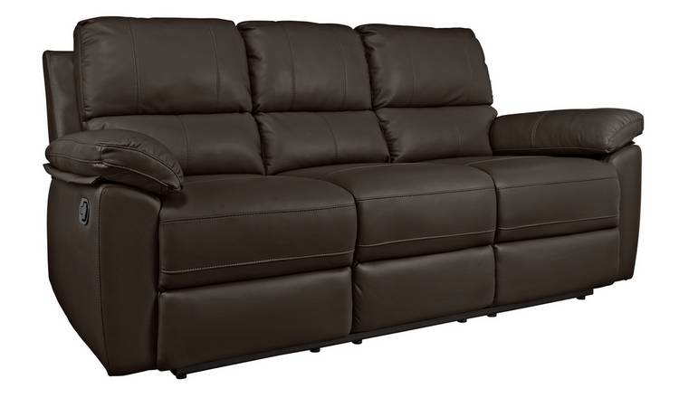 argos leather recliner sofa