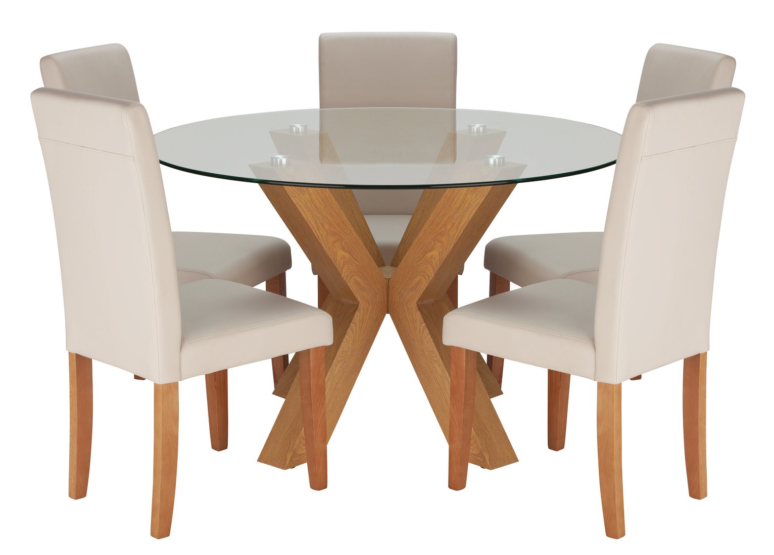 Argos Home Alden Glass Round Table and 6 Chairs Reviews