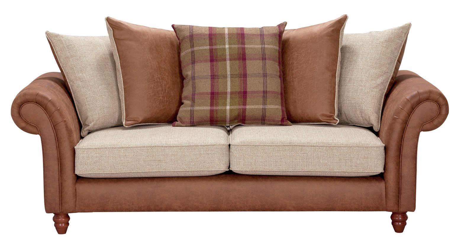 Argos Home Winter Windsor 3 Seater Fabric Sofa - Brown