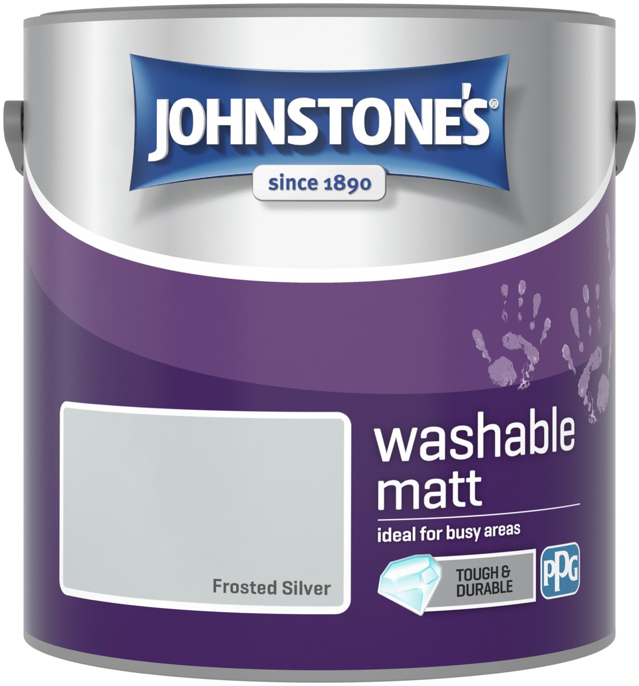 Johnstone's Washable Matt Paint 2.5 Litre - Frosted Silver