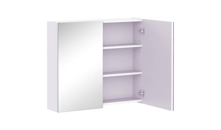 HOMCOM 3-Tier Wall Mount Bathroom Storage Cabinet with Soft-Close Hinges - White