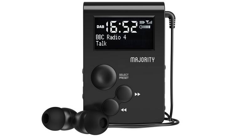 Majority Petersfield Go DAB+/FM Pocket Radio - Black