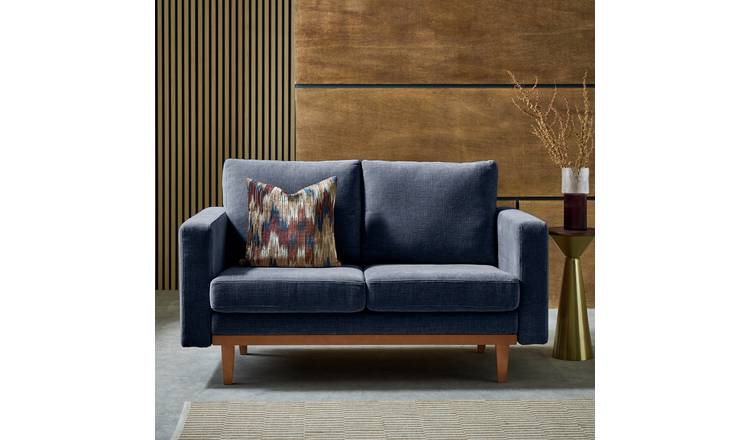 Habitat Della Fabric 2 Seater Sofa - Blue