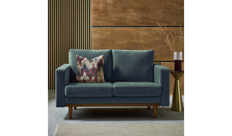 Habitat Della Fabric 2 Seater Sofa - Blue