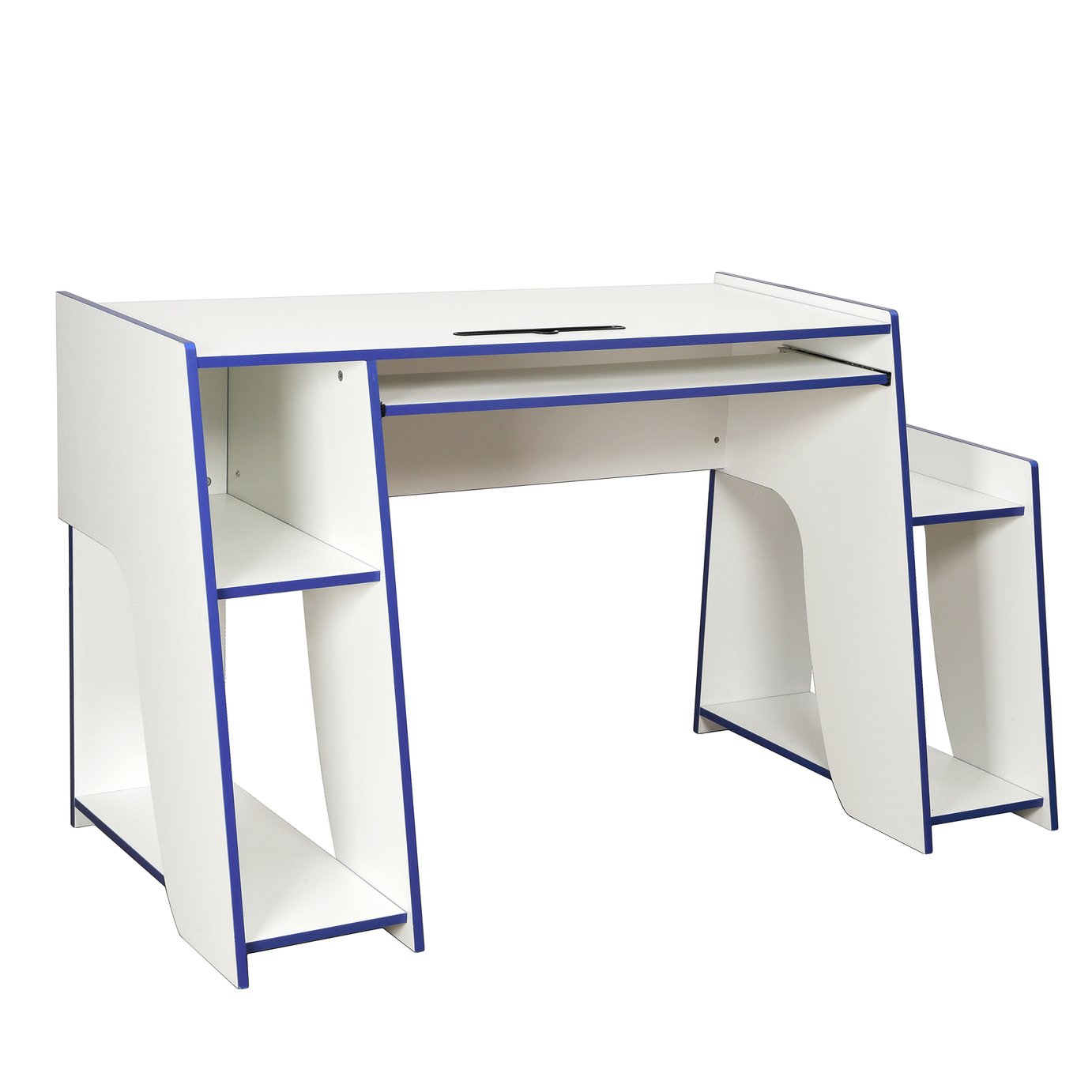 Virtuoso Horizon Gaming Desk - Blue and White