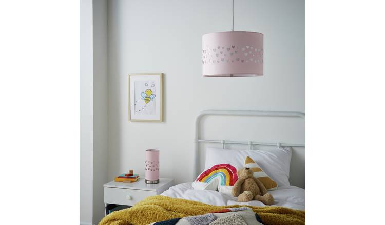 Glow Kids Pink Hearts Cut Out Easy Fit Lampshade - 30cm