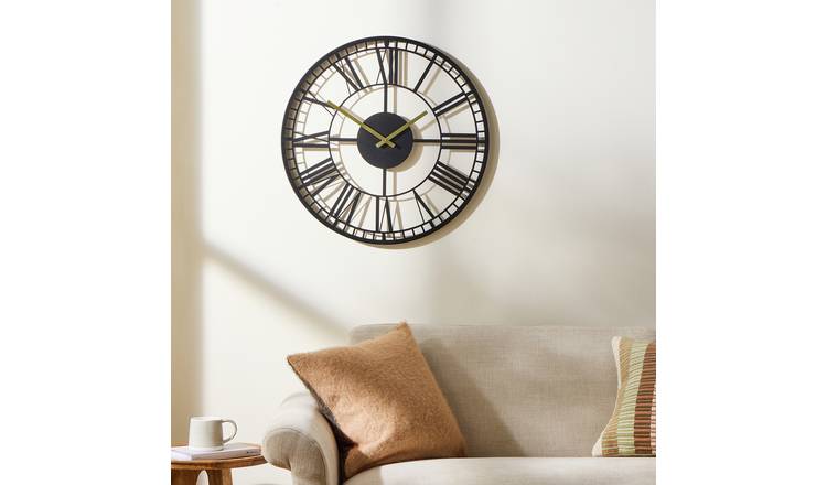 Argos Home Black Skeleton Wall Clock - Black