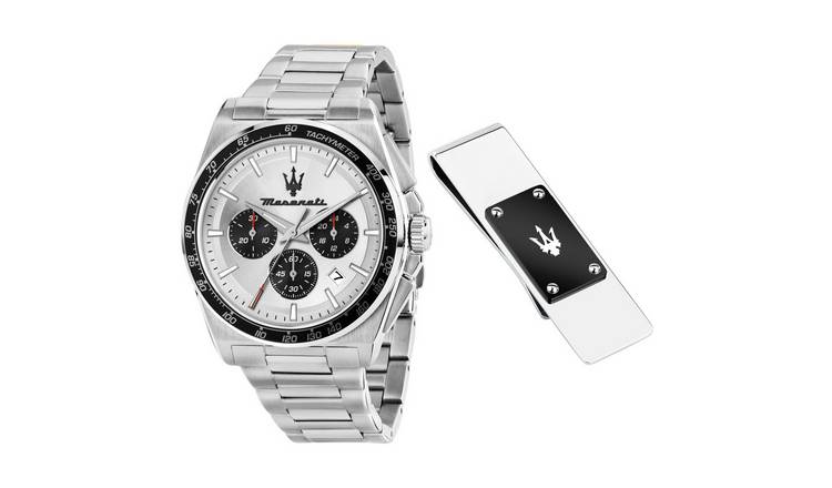 Maserati Velocita Men's Silver Dial Stainless Steel Bracelet Watch