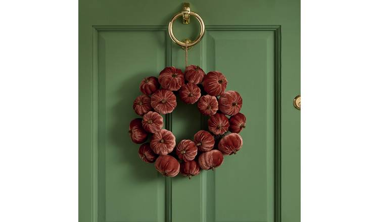 Argos Home Velvet Pumpkin Wreath