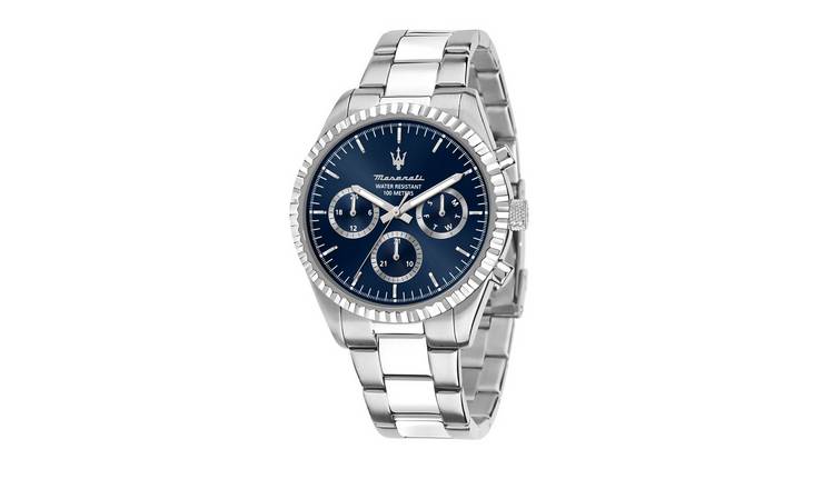 Maserati Competizione Men's Blue Dial Stainless Steel Bracelet Watch