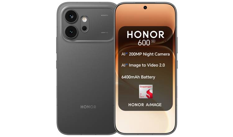 SIM Free HONOR 600 5G 256GB AI Mobile Phone - Black