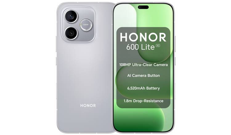 SIM Free HONOR 600 Lite 5G 256GB AI Mobile Phone - Velvet Grey