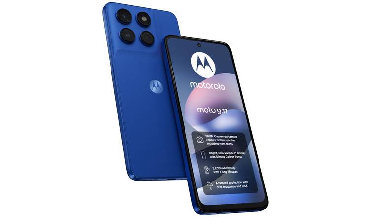 SIM Free Motorola g37 5G 128GB AI Mobile Phone - Pantone Nautical Blue