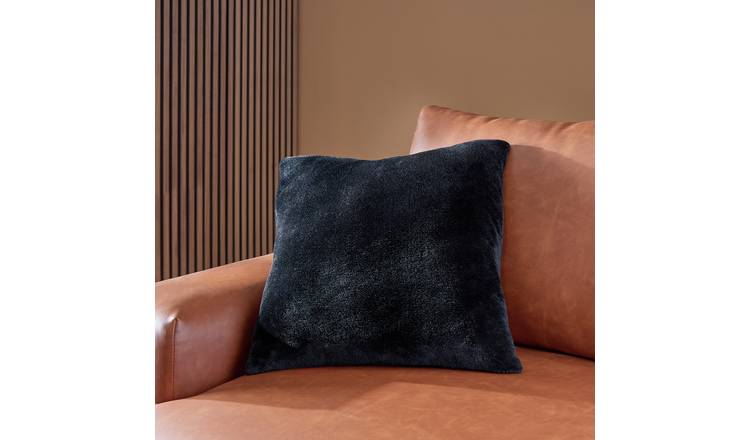 Home Essentials Fleece Cushion Black - 43x43cm