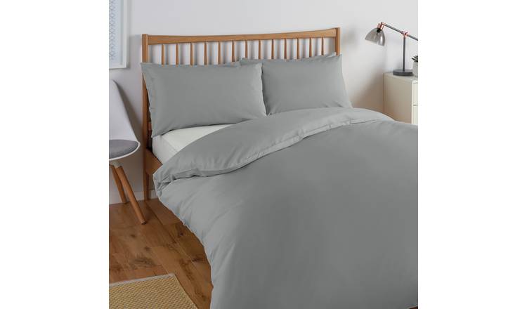 Habitat Cool Lyocell Cotton Dove Grey Bedding Set - Double