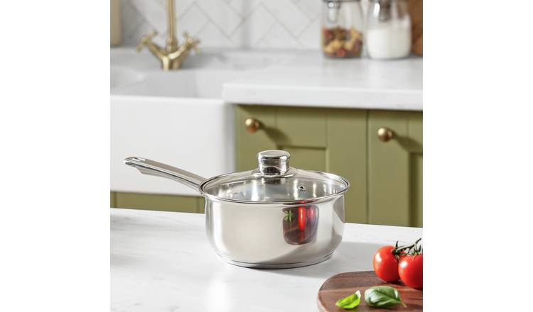 Argos Home 18cm Stainless Steel Saucepan