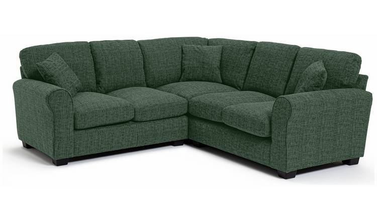 Argos Home Lisbon Fabric Corner Sofa - Green